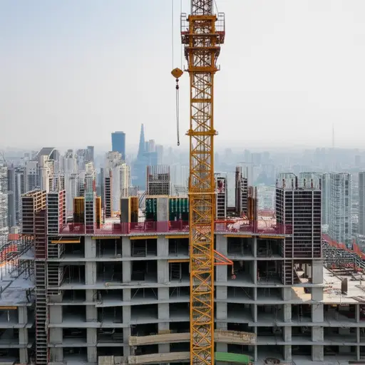 这座大楼的建造花了三年时间。