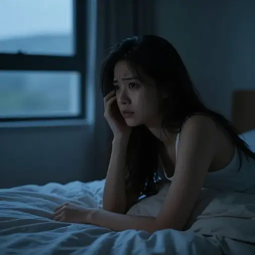 她不安地辗转反侧直到黎明，无法安定下来。