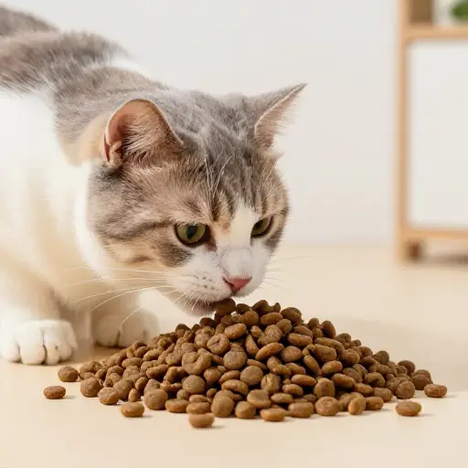 我给猫买干粮。