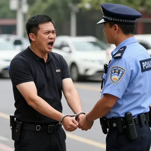 他因对警察大声辱骂而被逮捕。