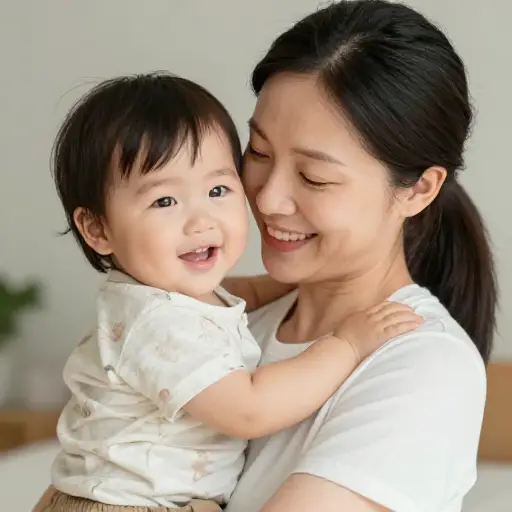 她把孩子拉进她的怀抱。