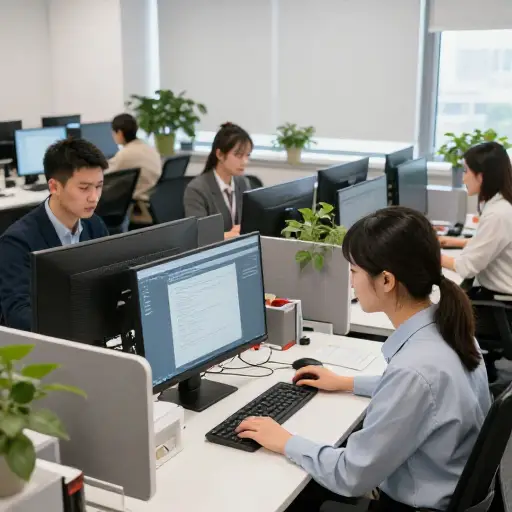 首先，大多数情况下，人们必须在工作中使用电脑。