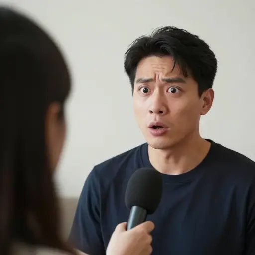 记者让他措手不及，他承认撒了谎。