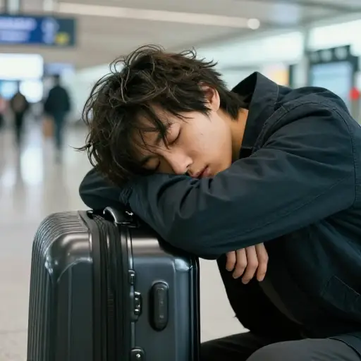 长途旅行后我完全筋疲力尽。