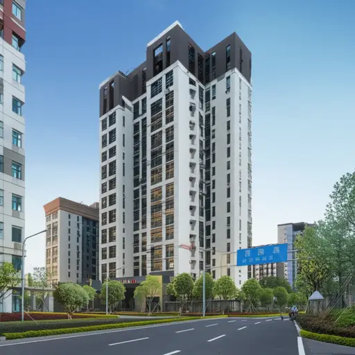 我住在离学校最近的那栋楼里。