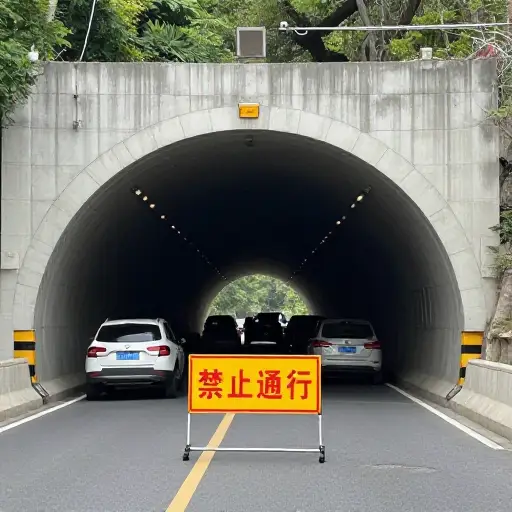 不幸的是，隧道关闭了，所以我们不得不另找路线。