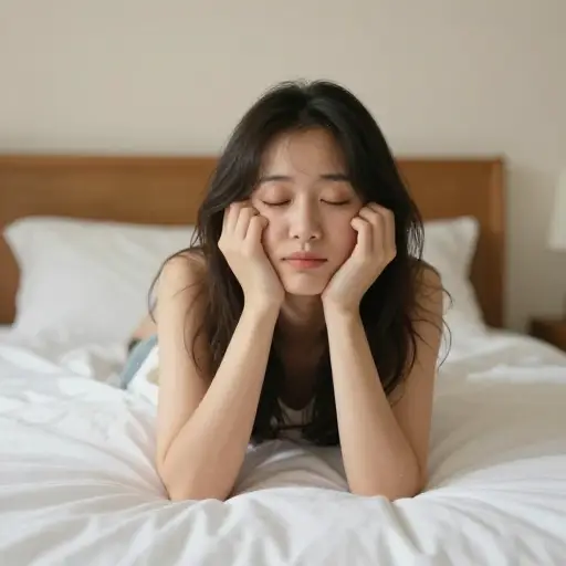 她睁开眼睛坐了起来。