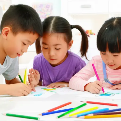 孩子们通过绘画来表达他们的想法。