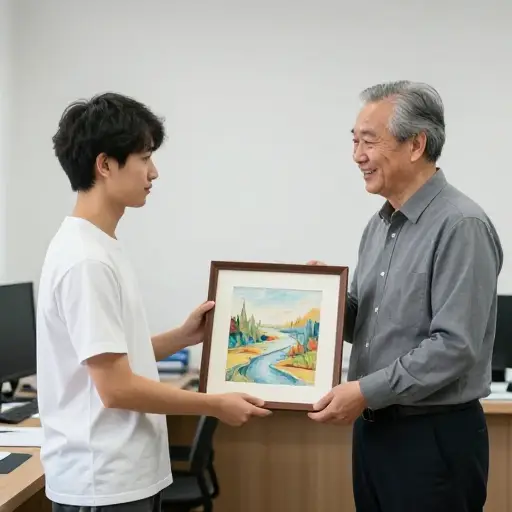 这幅画献给我的导师，我对他非常钦佩和尊敬。