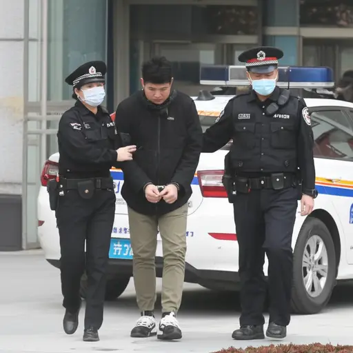 这名男子因涉嫌盗窃被警方拘留。