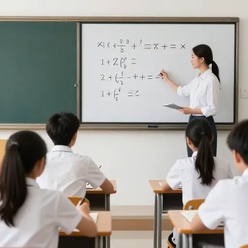 学生们学习如何用数学符号表示方程。