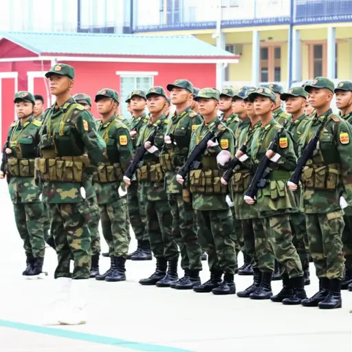 士兵们按时执行了上级的命令。