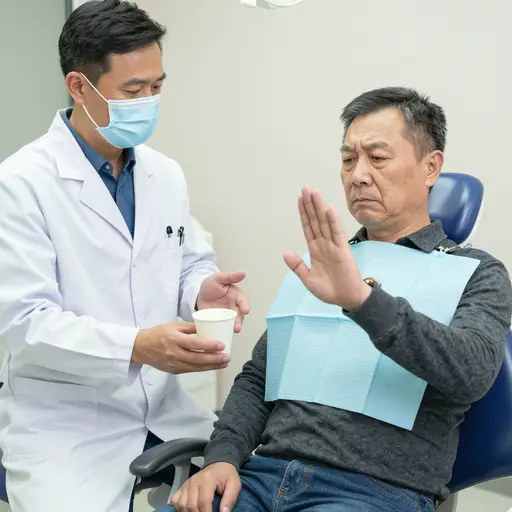 尽管牙医建议服用，他仍选择不服任何镇痛药，相信自己能忍受术后的不适。