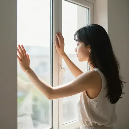 她用力推开了窗户。
