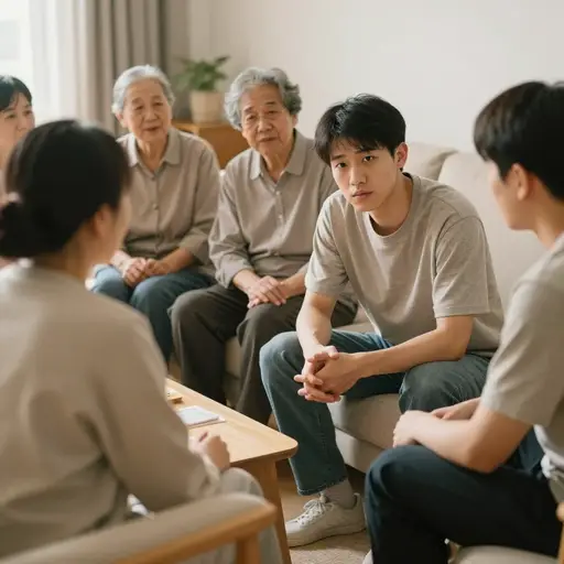 当着全家人的面，他实在不好反对。