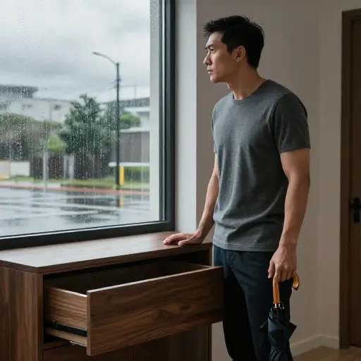出于预防考虑，他带了雨伞以防下雨。