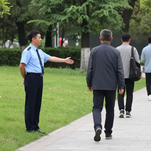 牌子上写着“请勿践踏草坪”。