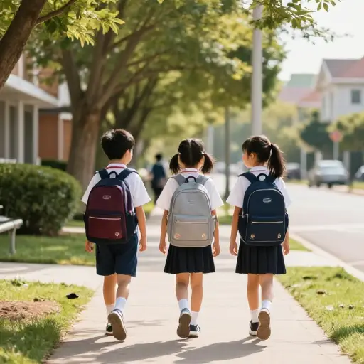 孩子们经常步行上学。