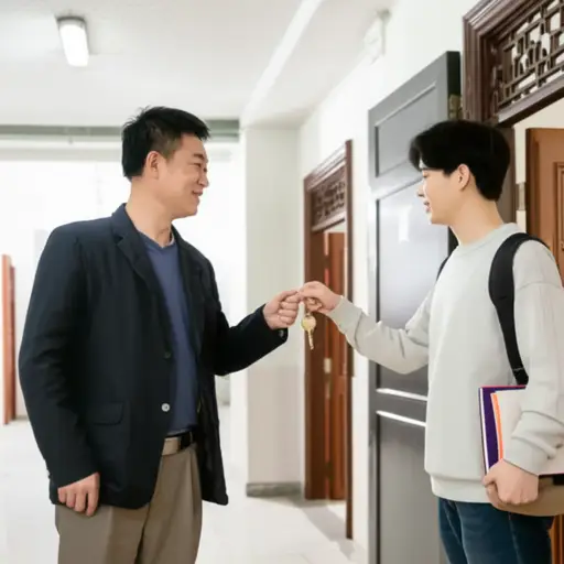 他们把空闲的房间租给了一位大学生。