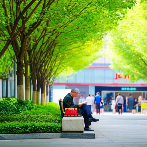 公园比商场安静多了。