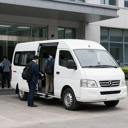 公司班车每半小时从办公室开往地铁站。