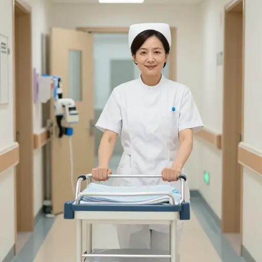 我妈妈在医院里当护士。