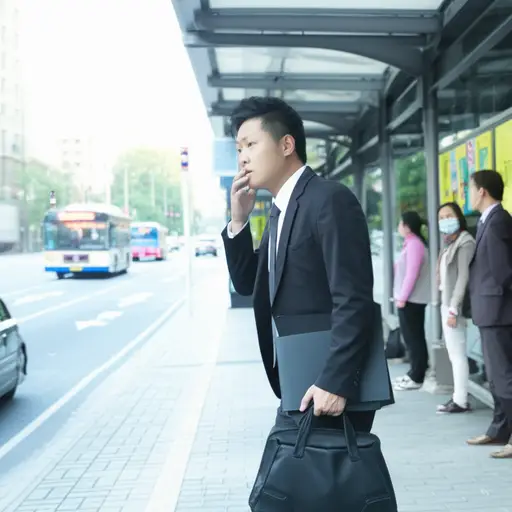 他上班迟到了，因为错过了公交车。