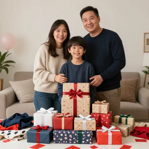 今年我12岁了，我爸妈给了我12份礼物，其他人都给了我衣服或钱。