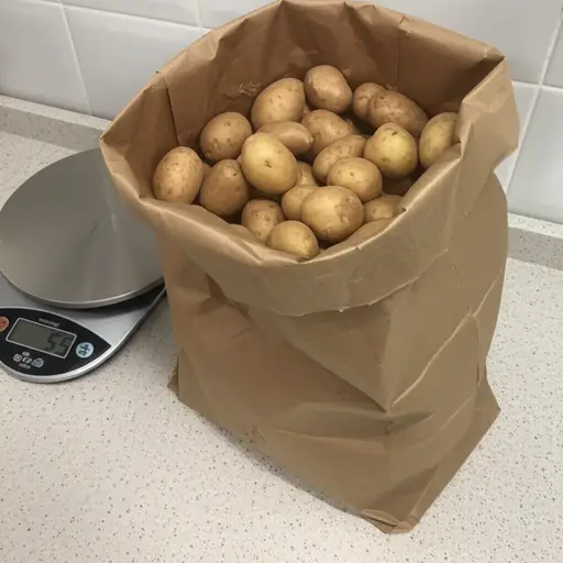 这袋土豆重五磅。