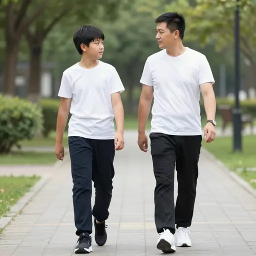 父亲带他的儿子去了公园。