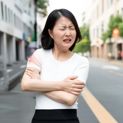 她摔倒了，摔伤了胳膊。