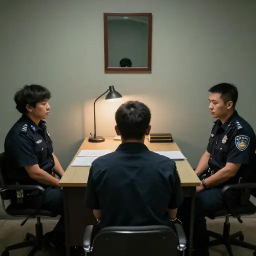 警方对嫌疑人进行了长达三小时的审讯。