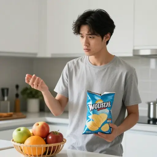 我尽量不吃太多垃圾食品。