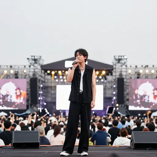 这位歌手将在下个月的音乐节上亮相。