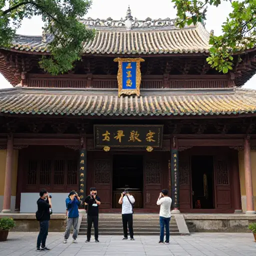 他们想要拍摄那座古庙。