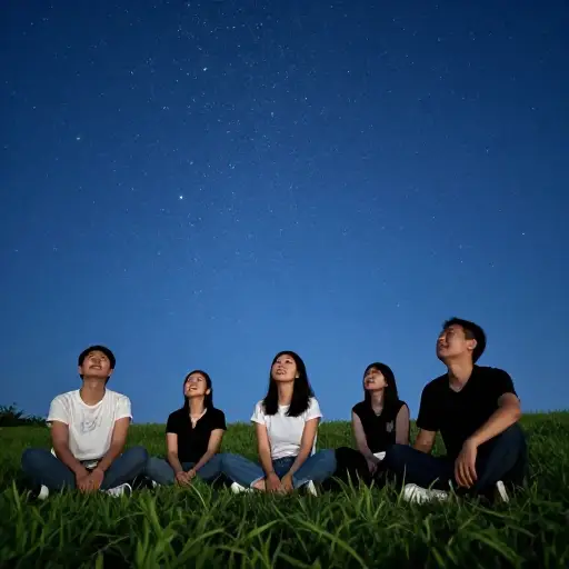 我们在星空下度过了一个美妙的夜晚。