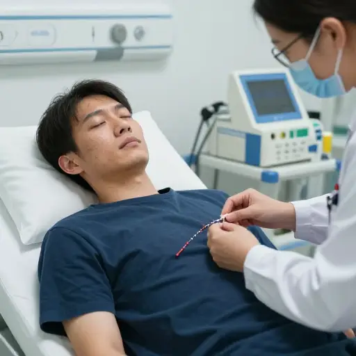 拆线时他一点也没感到疼痛。