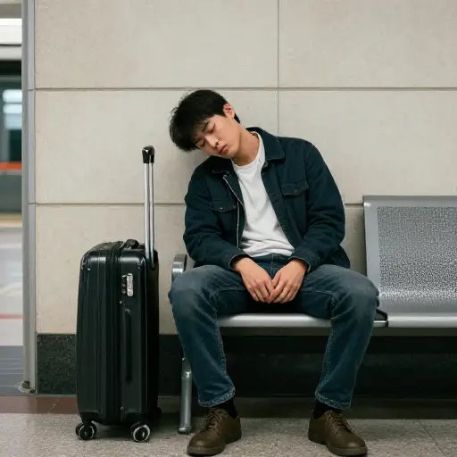长途旅行使他筋疲力尽。