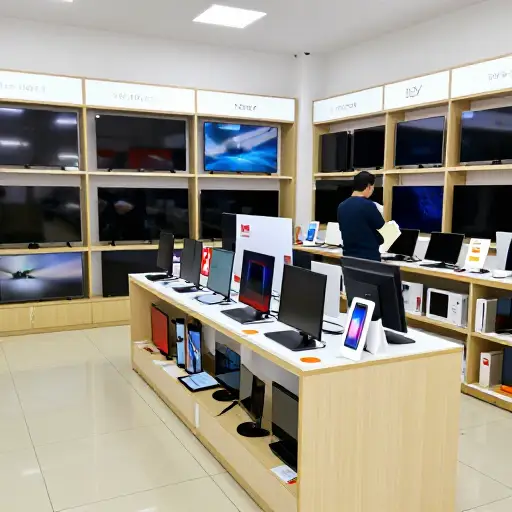 这家商店销售各种各样的电子产品，从电视到电脑。