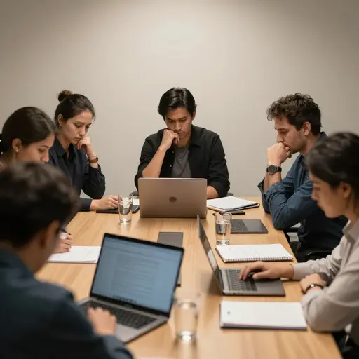 在公司宣布大规模裁员后，员工们为他们的工作担心最坏的情况。