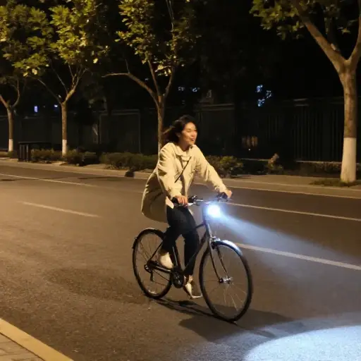 你晚上骑车时应该穿浅色衣服，这样你更容易被看见。