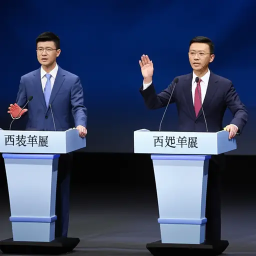 两位候选人在辩论中激烈交锋。