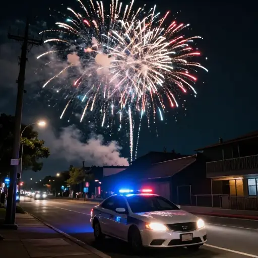烟花意外触发了汽车警报器。