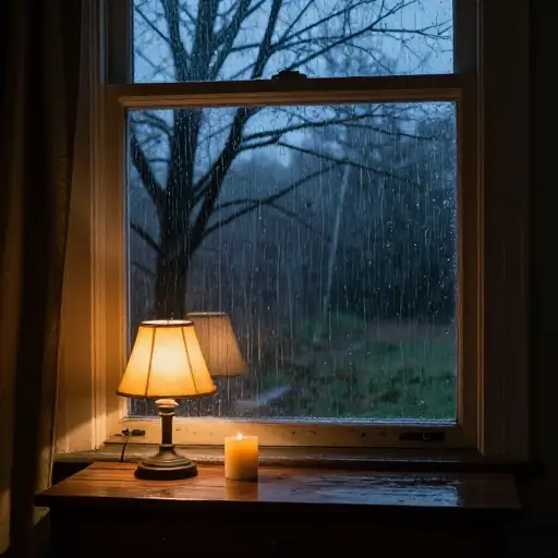秋雨敲打窗户的声音像一首哀伤的挽歌。
