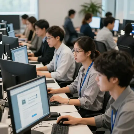 此外，计算机系统的使用导致了长时间的等待，因为每个人都想——可以理解地——了解更多合适的工作机会。