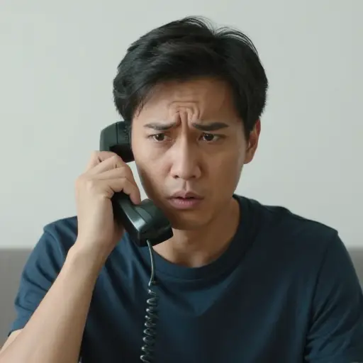 他试图拨打911，但没有拨号音。