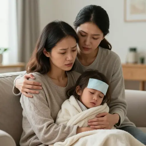 作为一位母亲，我完全理解你照顾生病孩子的辛苦。