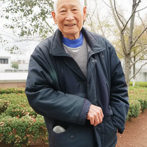 老人在口袋里放了一块特殊的石头作为他的护身符。