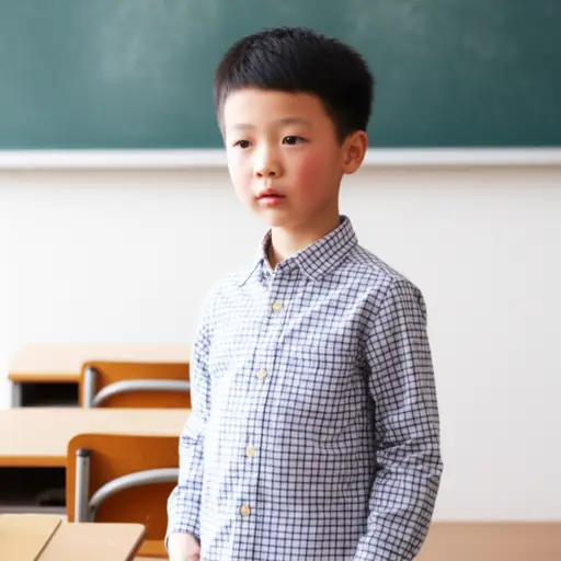 小男孩紧张地结结巴巴说出了自己的名字。