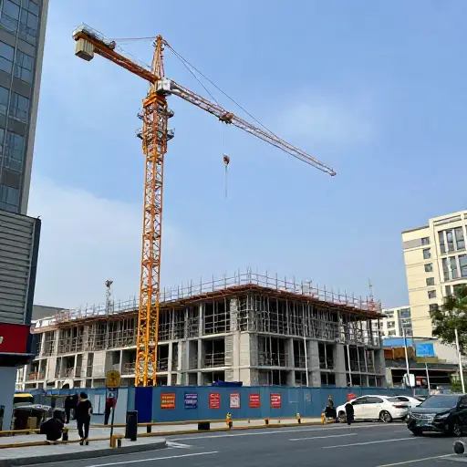 我们镇正在市中心建造一个新的购物中心。